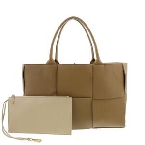 BOTTEGA VENETA Arco Tote Bag INTRECCIATO calfskin camel
